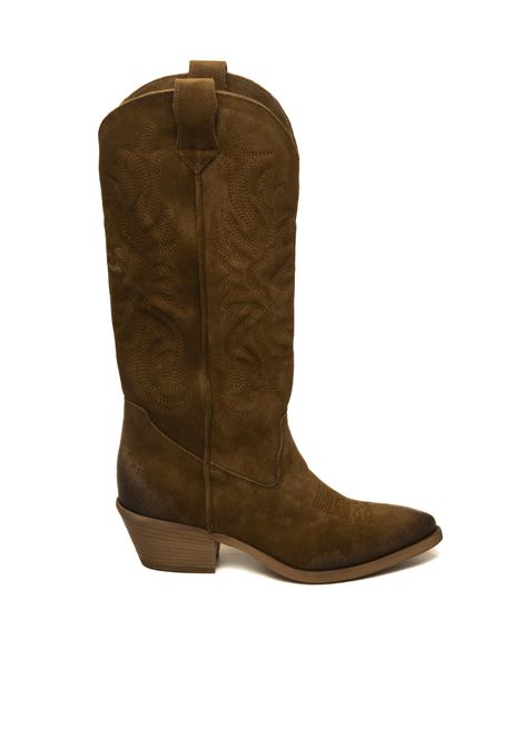 Black leather texan boot GISEL MOIRE | CALIFORNIACAM-BRUCIATO